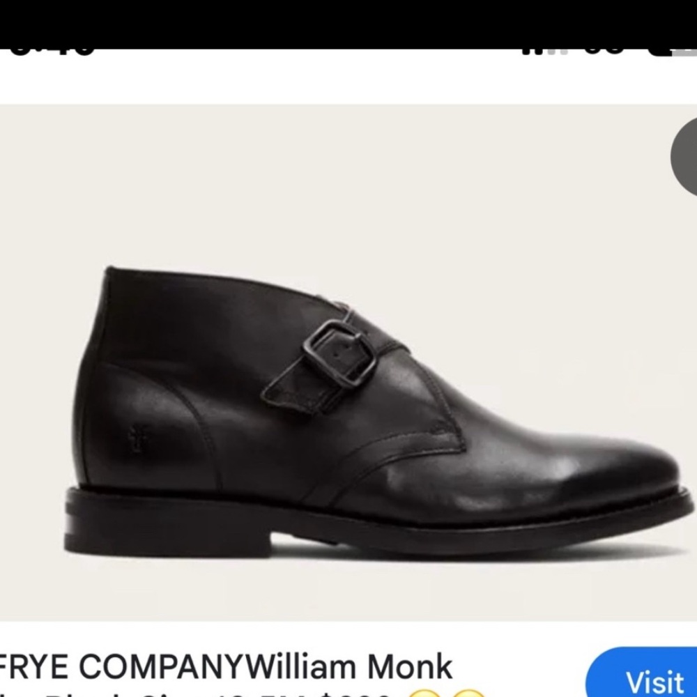 Frye Men's William Monk Chukka Boot Black 8.5
